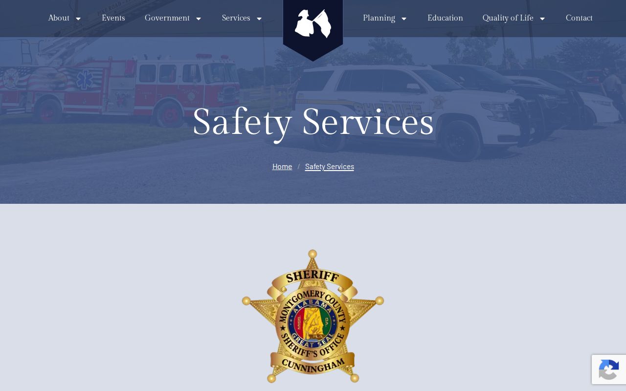 Pike Road warrant service information showing the Montgomery County Sheriff contract